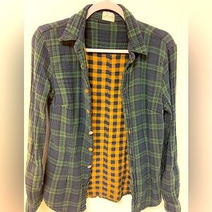 Free People Flannel plaid button Shirt Size Small